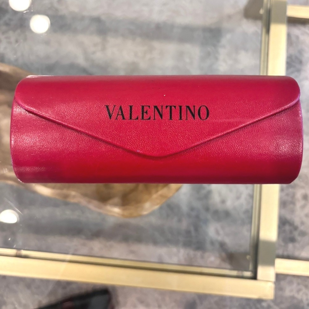 Valentino Red Leather Eyeglass Case Magnetic Foldable Designer Sunglasses‎ Box